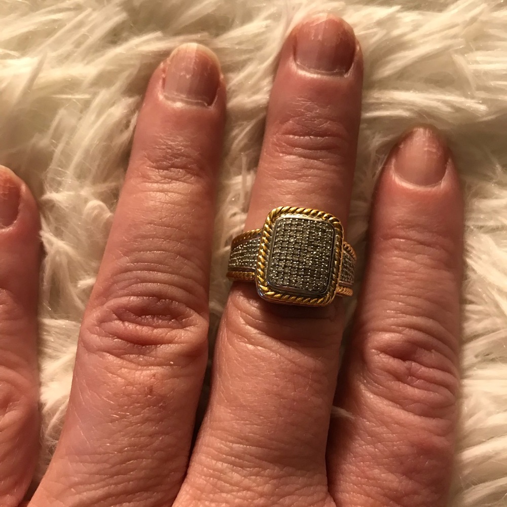 Silver and gold ring